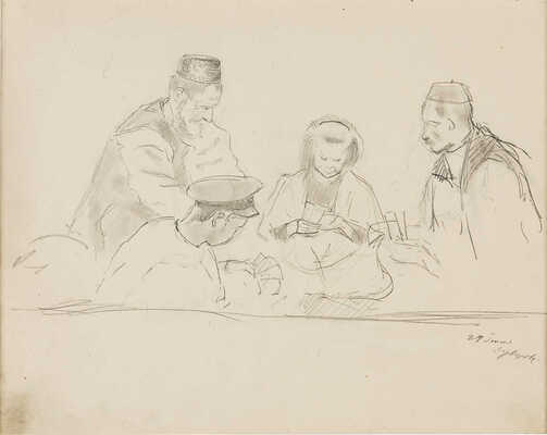 Кустодиев Борис Михайлович. Игра в карты. Пароход «Суворов»